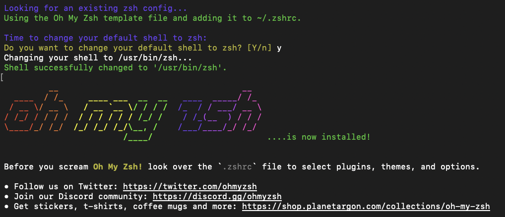 Installing Oh My Zsh on Ubuntu Docker